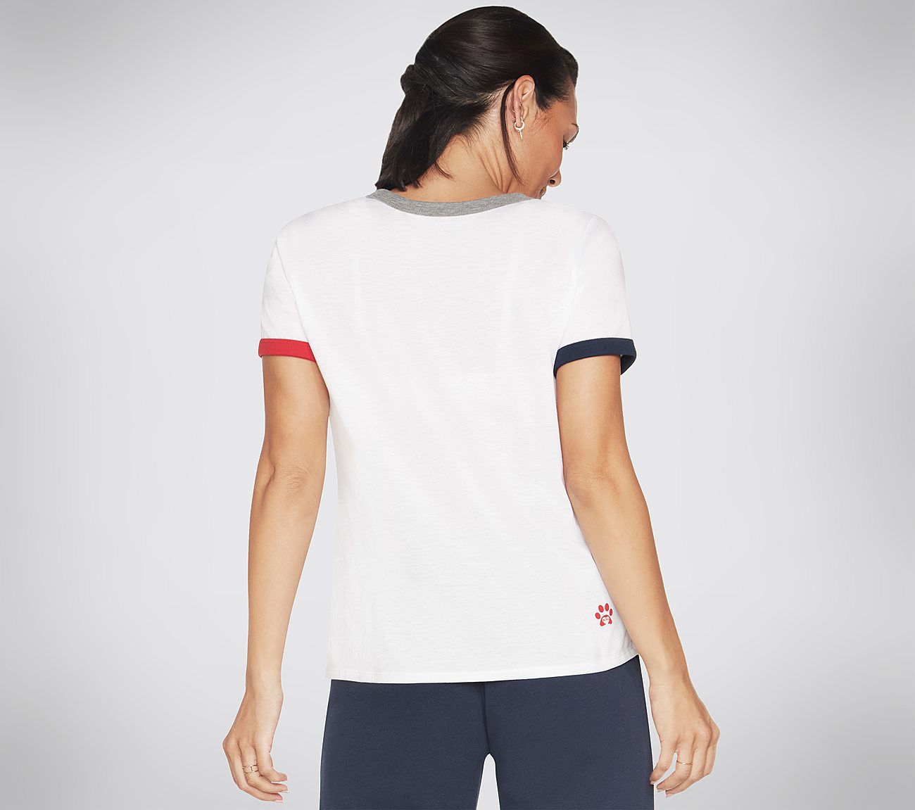 BOBS FLAG HEART RINGER T-SHIRT, WWWHITE Apparels Top View