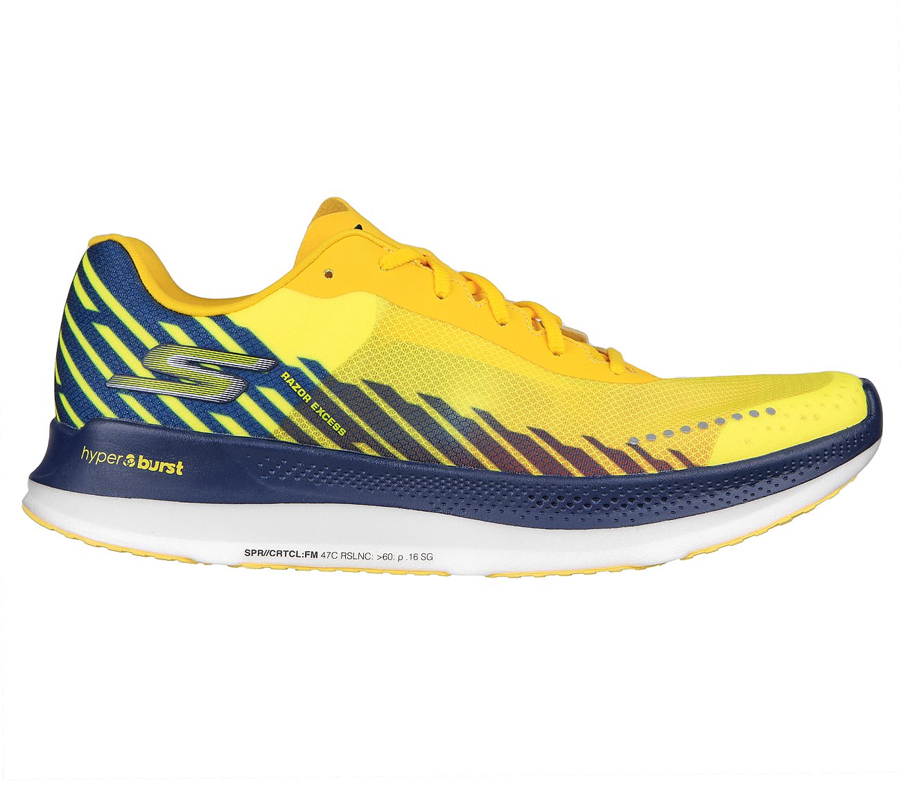 GO RUN RAZOR EXCESS, YELLOW/NAVY Footwear Lateral View