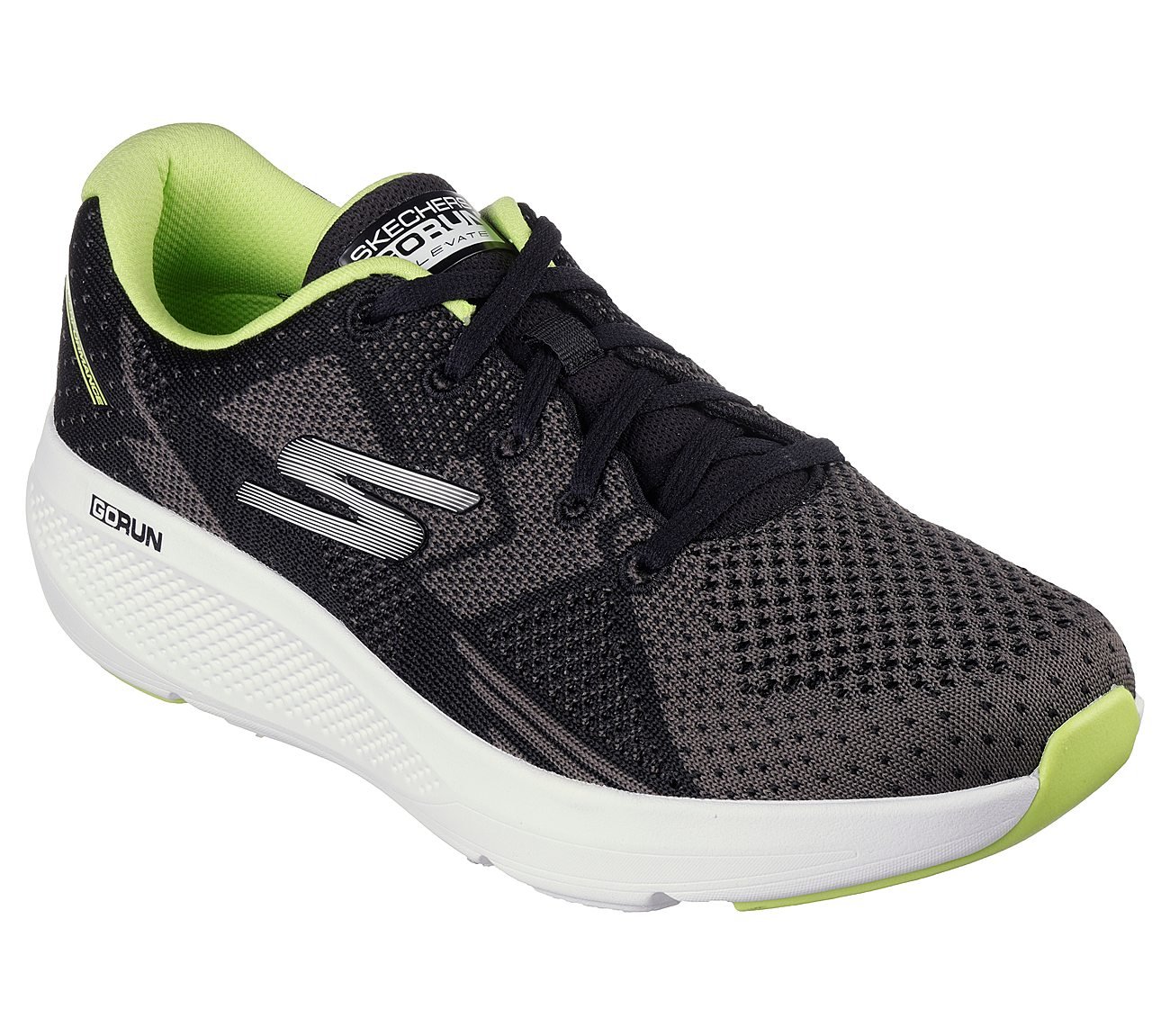 GO RUN ELEVATE, BLACK/LIME Footwear Right View