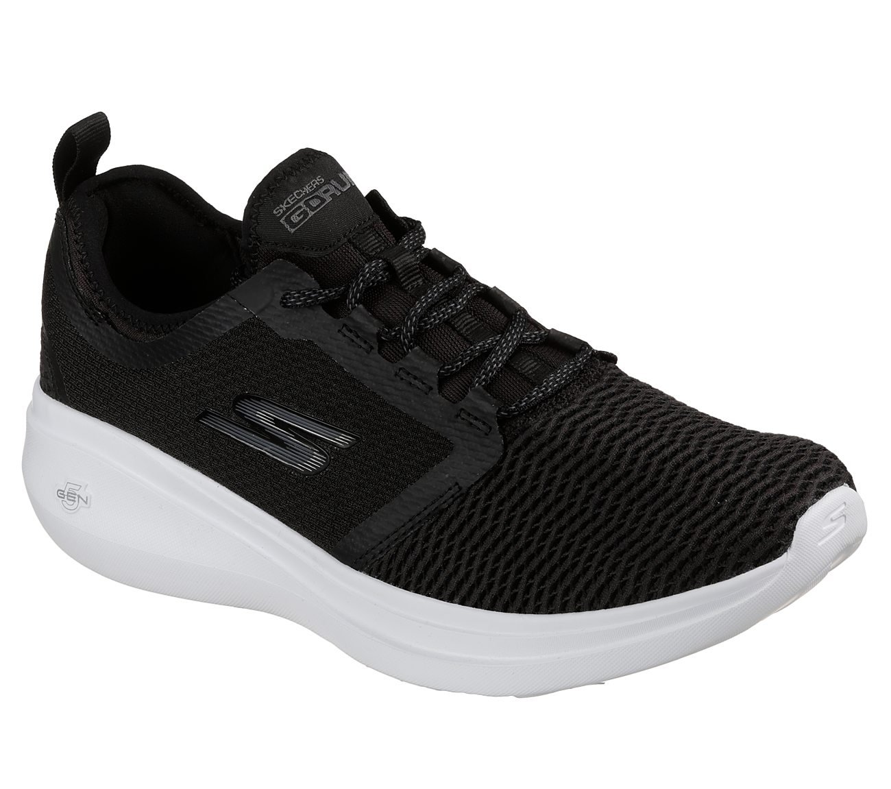 GO RUN FAST -, BLACK/WHITE Footwear Lateral View