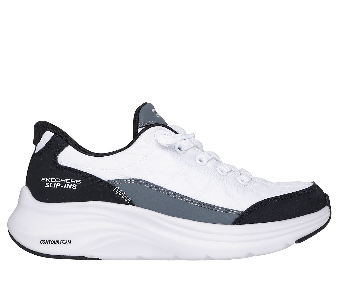 CONTOUR FOAM, WHITE BLACK Footwear Lateral View