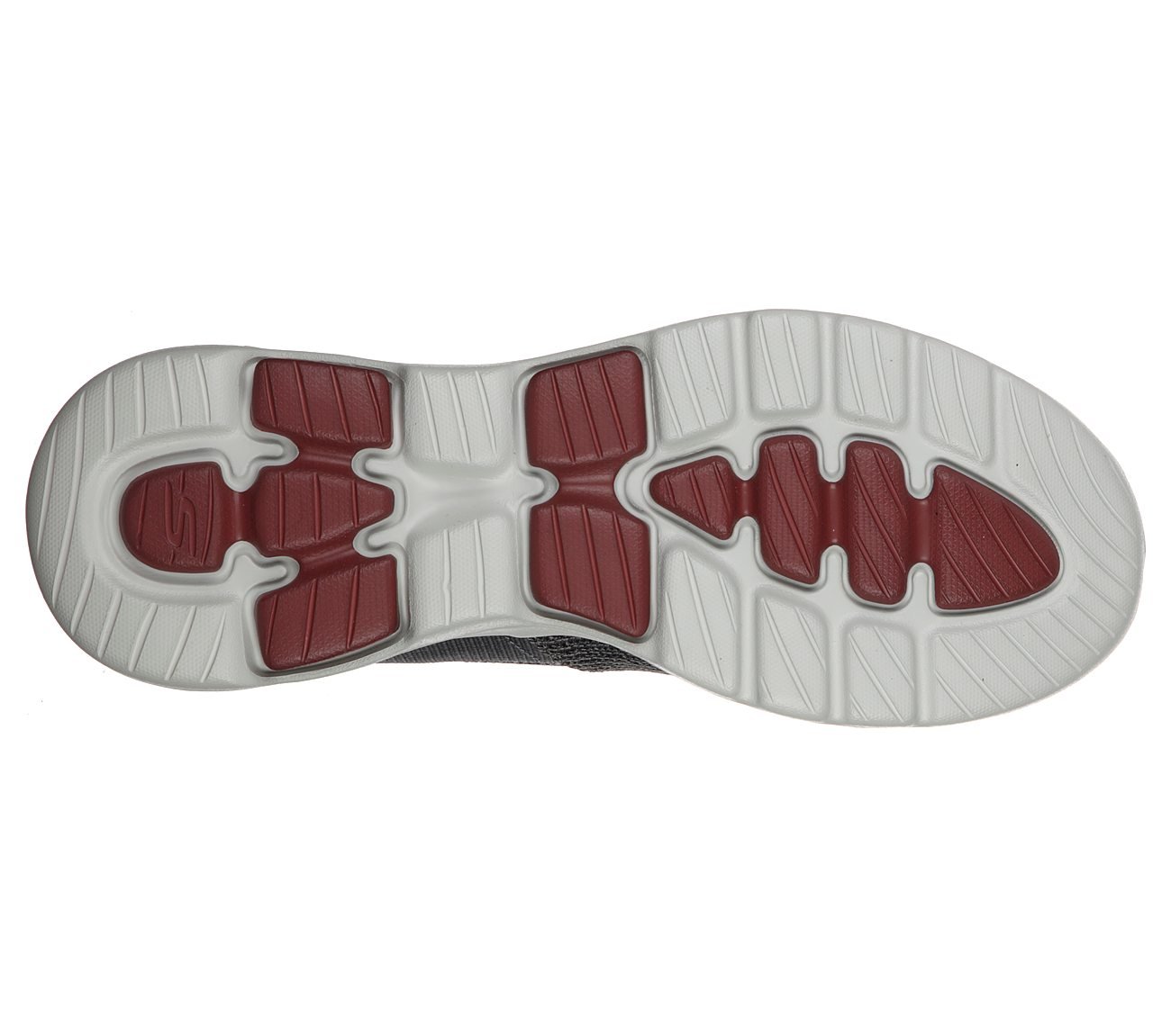 GO WALK 5 - BRUTUS, CHARCOAL /BURGUNDY Footwear Bottom View