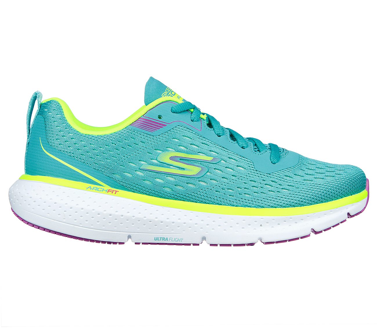GO RUN PURE 3, TEAL Footwear Lateral View