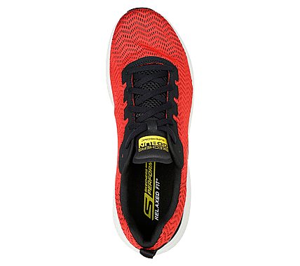 GO RUN SUPERSONIC, RED/BLACK Footwear Top View