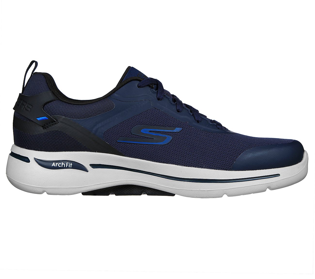 Skechers Navy Go Walk Arch Fit Terra Mens Lace Up Shoes - Style ID ...