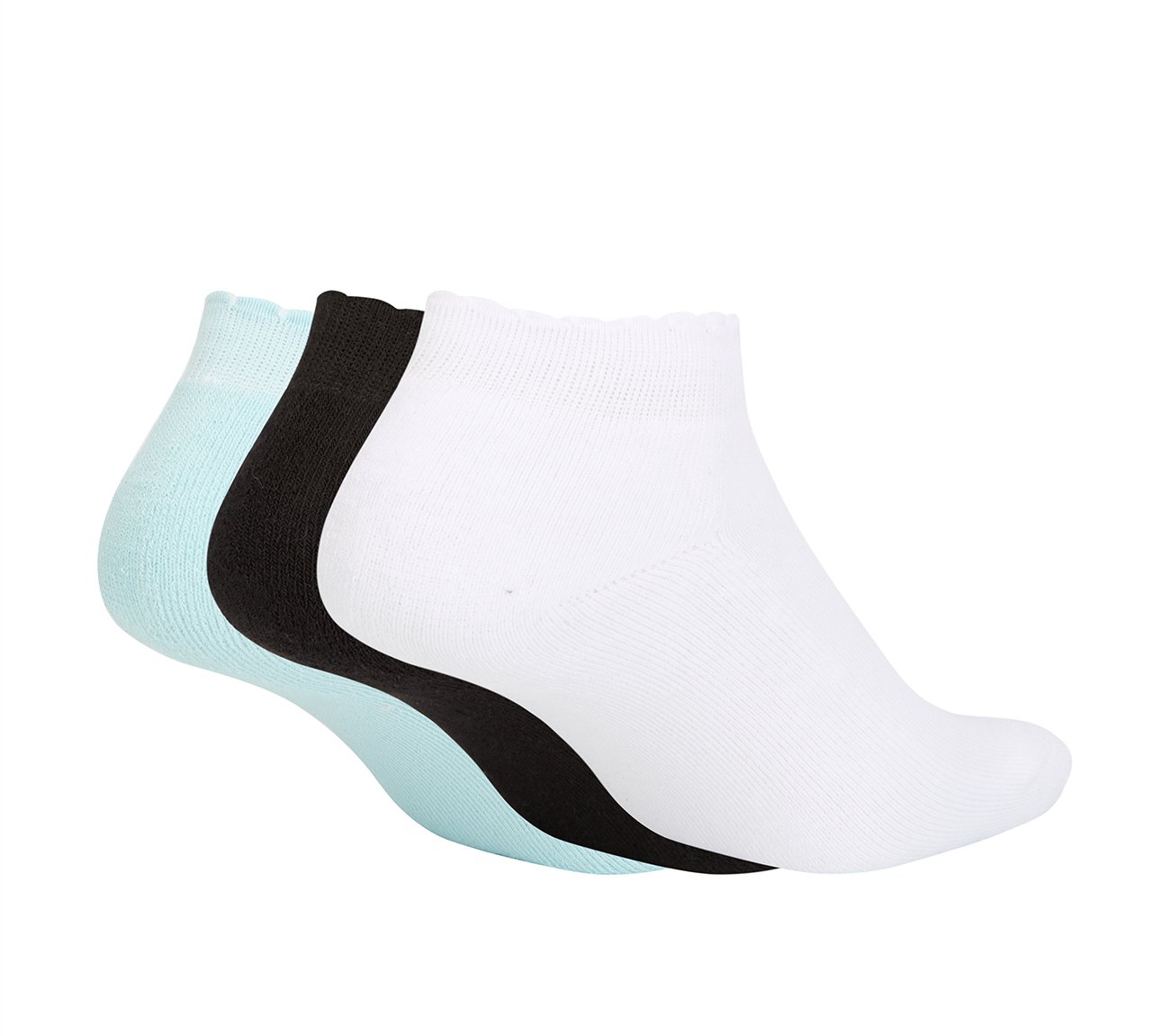 3PK WOMENS SOLID HALF TERRY LOWCUT, WHITE/BLACK/BLUE