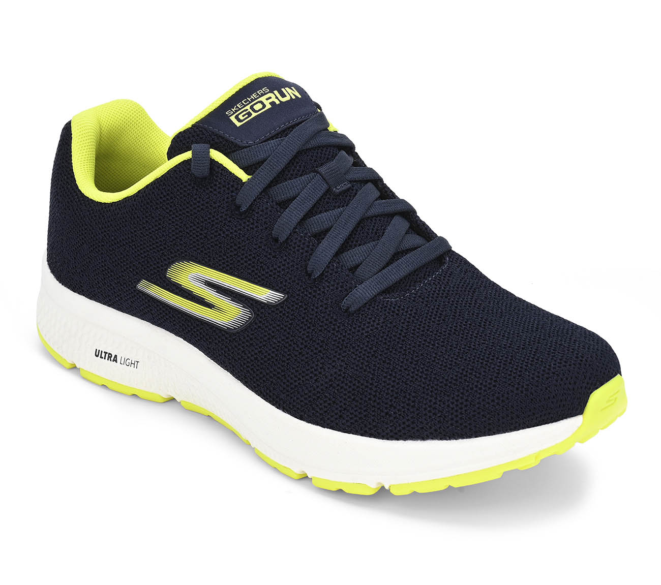 GO RUN CONSISTENT, NAVY/LIME Footwear Right View