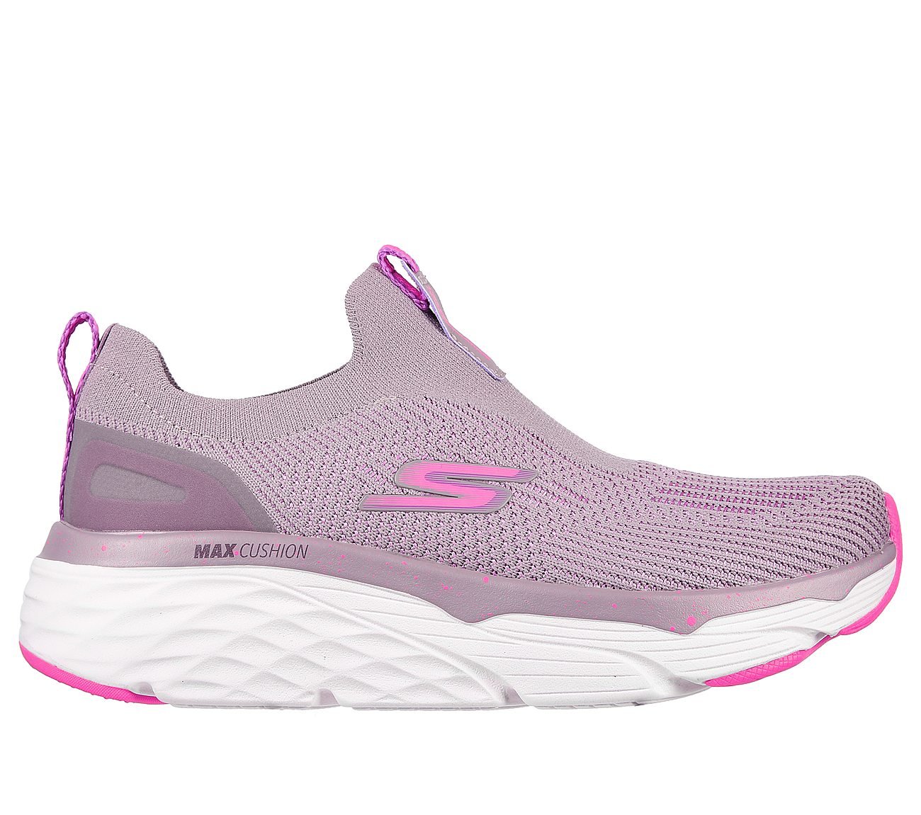 MAX CUSHIONING ELITE-PROMISED, LAVENDER/PINK Footwear Lateral View