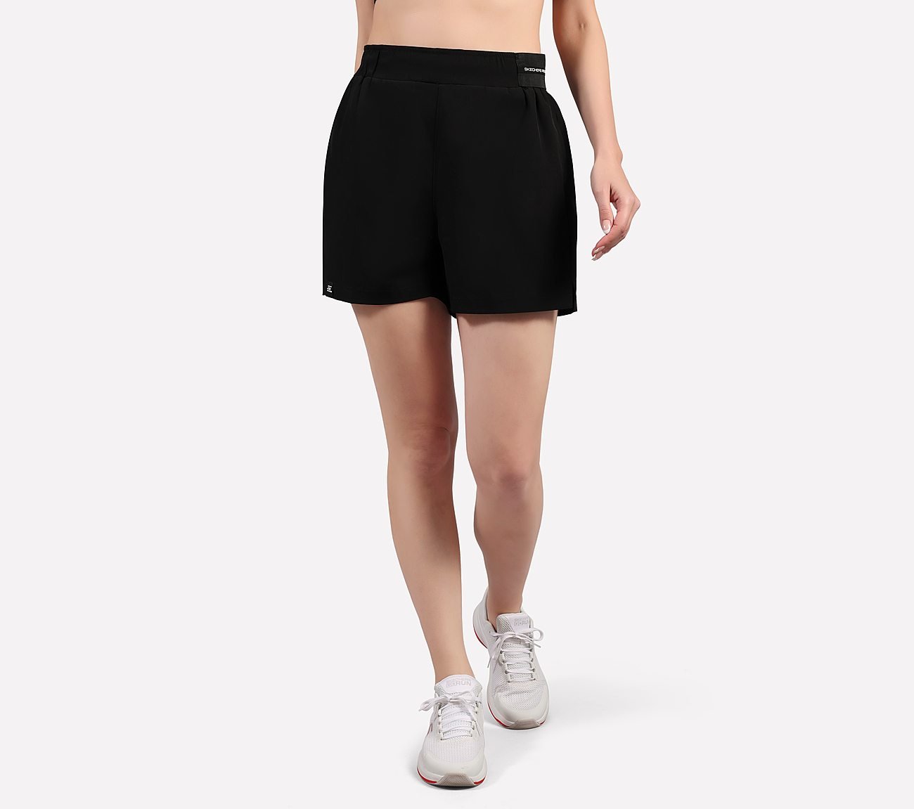 TOWEL LOOP WAISTBAND SHORTS, BLACK Apparels Lateral View