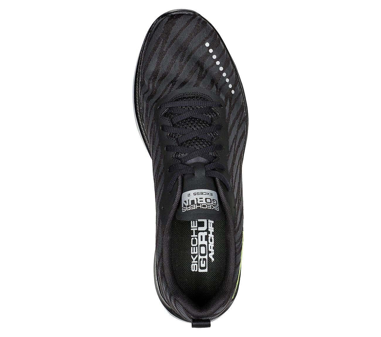 GO RUN RAZOR EXCESS 2, BLACK/WHITE Footwear Top View