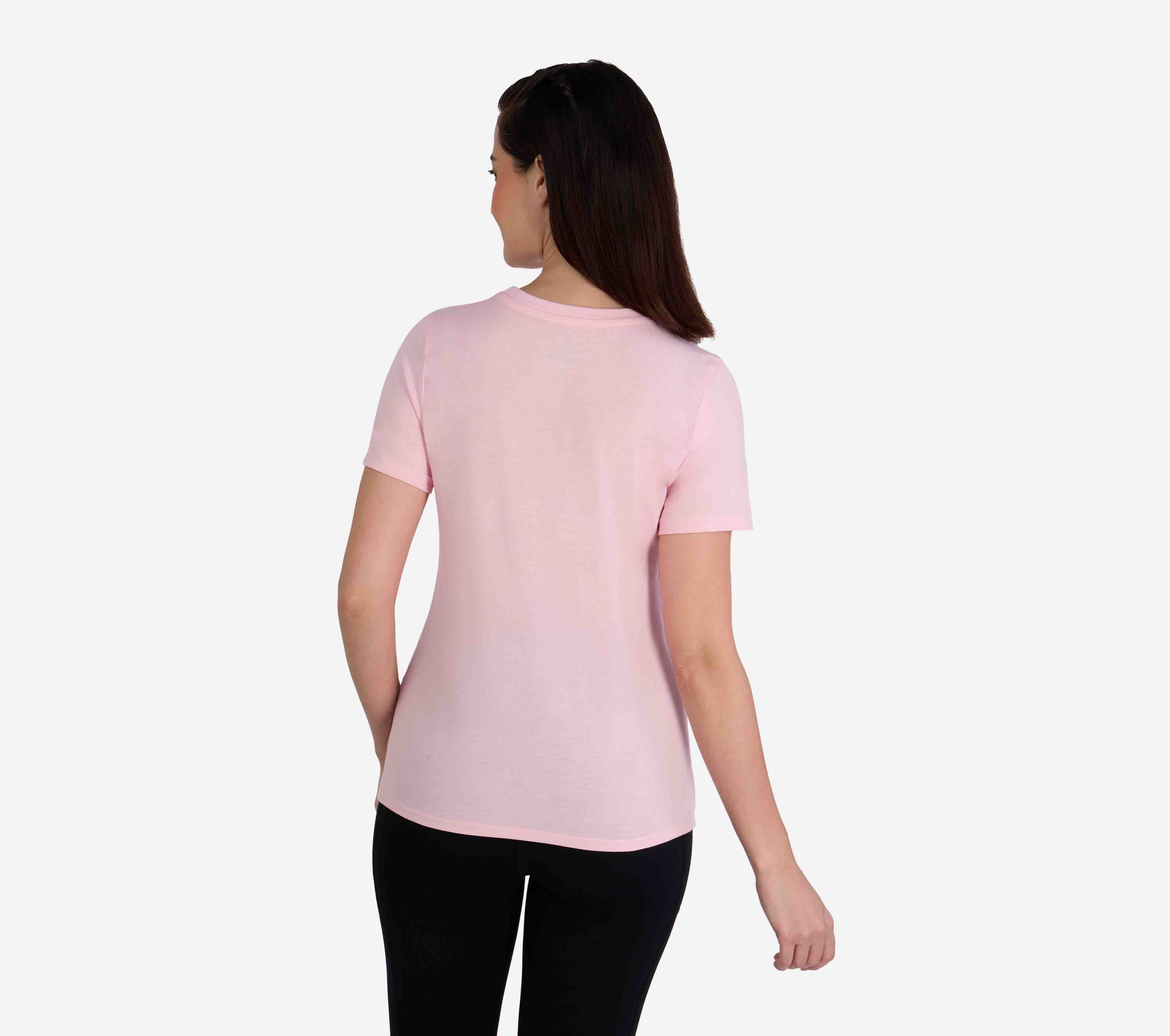 SKECHERS METALLIC LOGO T-SHIRT, WWWHITE Apparel Bottom View