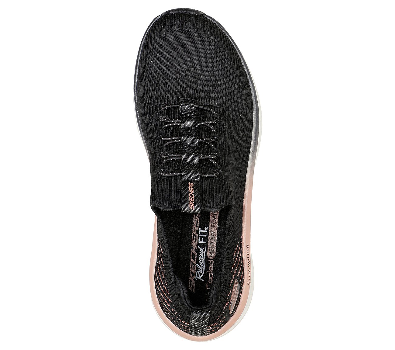 D'LUX WALKER-LET IT GLOW, BLACK/ROSE GOLD Footwear Top View