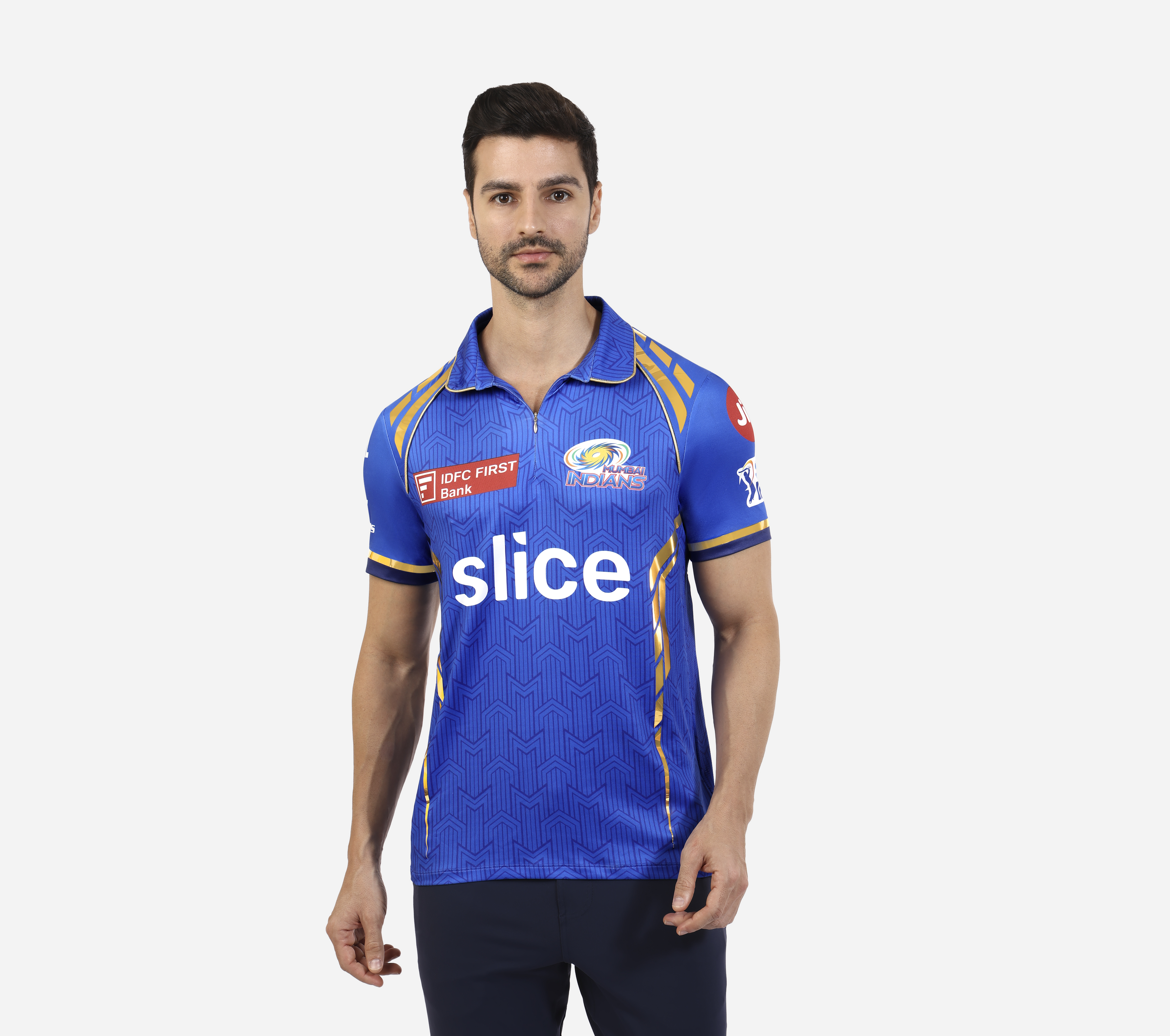 MI: Official Men's Custom Match jersey 2024, Blue Apparel Lateral View