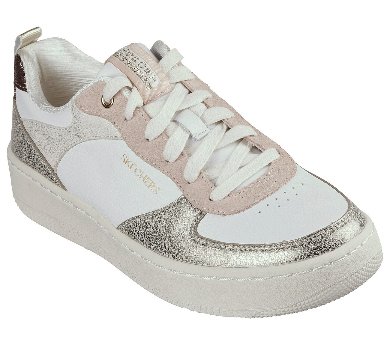 SPORT COURT 92-SHEER SHINE, WHITE/PINK/GOLD Footwear Right View