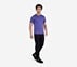 SS SKECHERS DELTA T-SHIRT, GUNMETAL TURQUOISE Apparel Left View