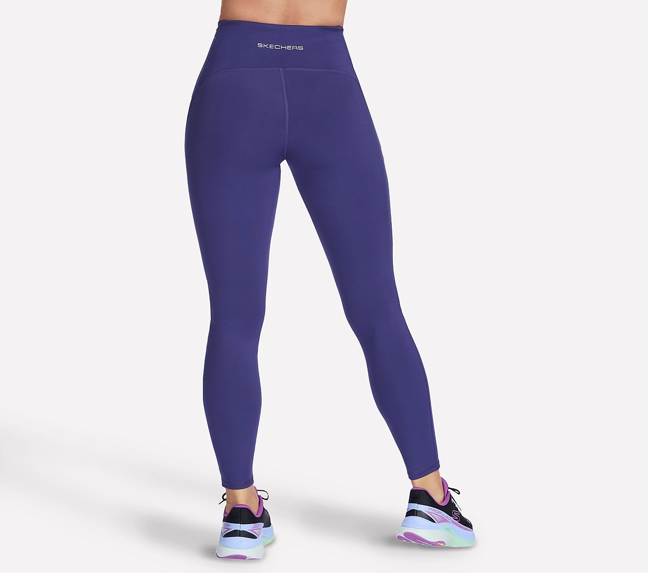 SKECHERS ENDURANCE SEAMLESS LEGGING, NAVY/PURPLE Apparels Top View