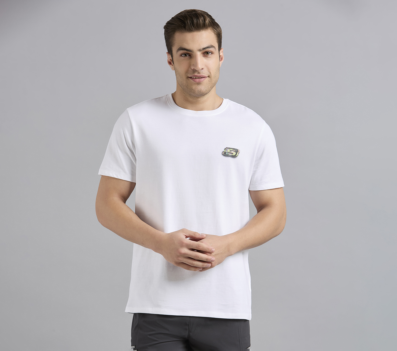 ANIME SPRAY APPLIQUE TEE, WHITE Apparel Lateral View