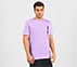 TROPICAL GRAPHIC PRINT T-SHIRT, LT. GRAY/PURPLE
