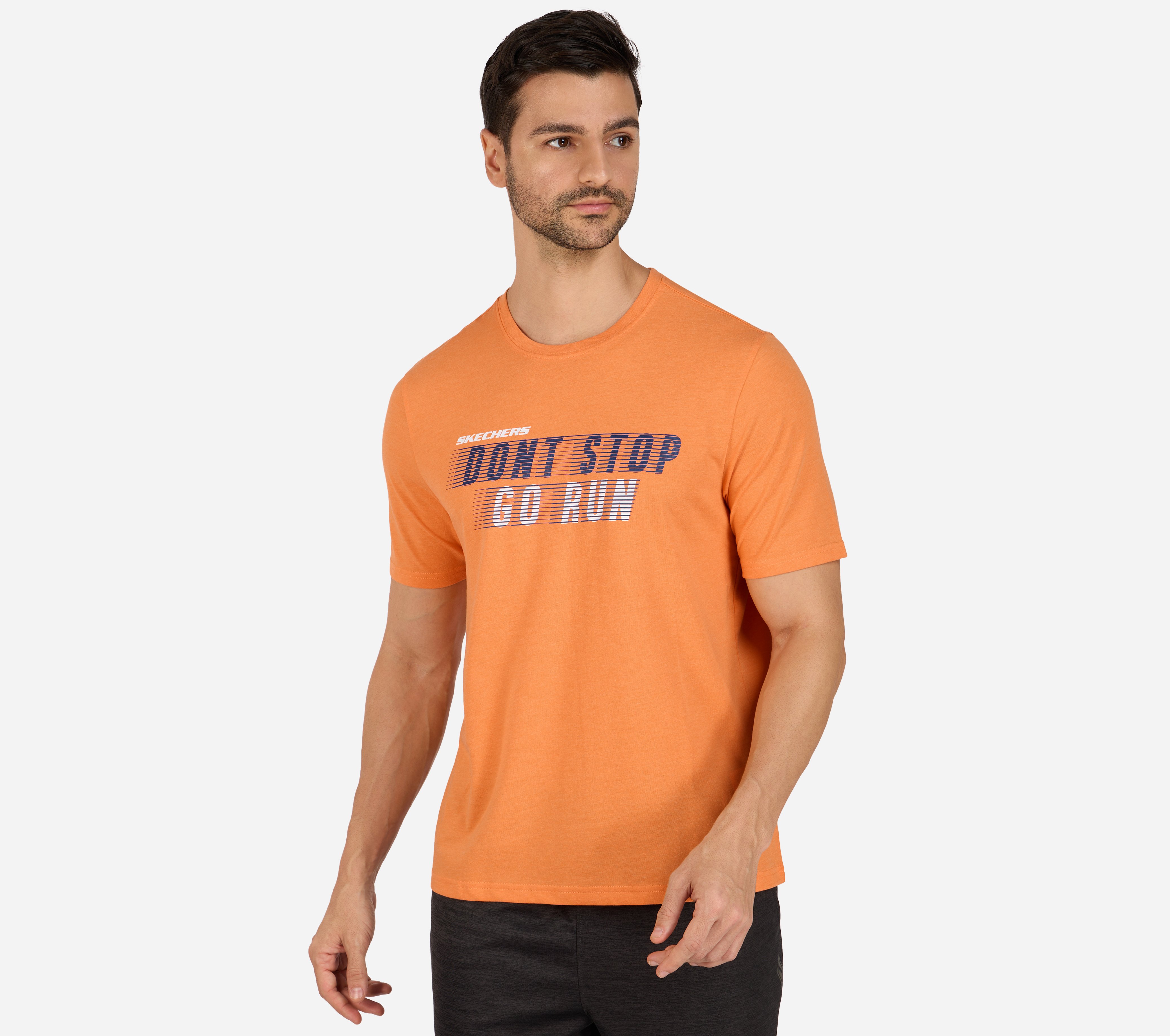 FAST TRACK T-SHIRT, GUNMETAL ORANGE Apparels Lateral View