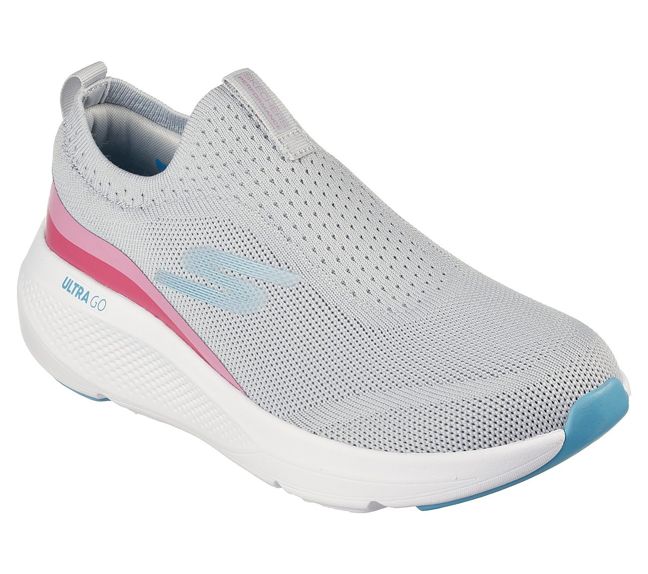 GO RUN ELEVATE - HOT STREAK, GREY/PINK Footwear Right View