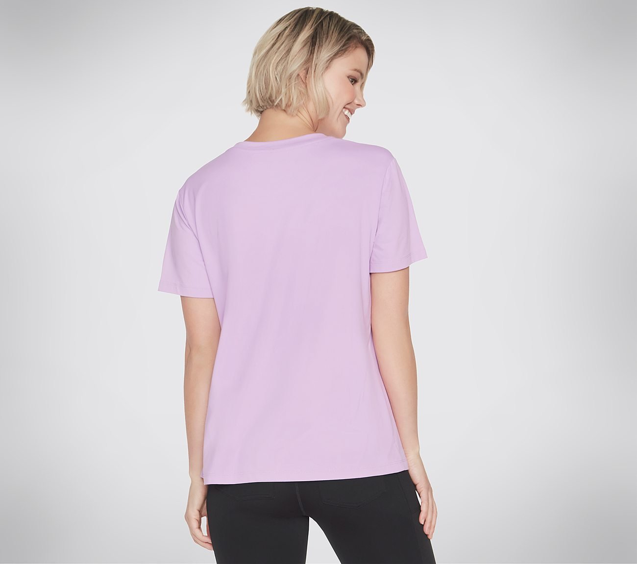 GODRI SERENE V-NECK TEE, LAVENDER/LIGHT PINK Apparels Top View