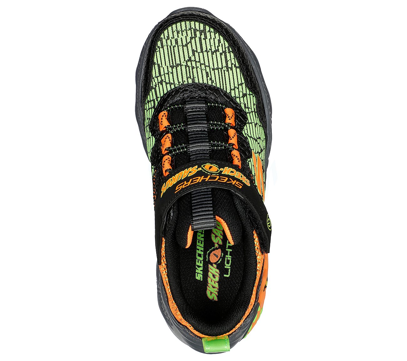 DINO-LIGHTS, BLACK/ORANGE Footwear Top View