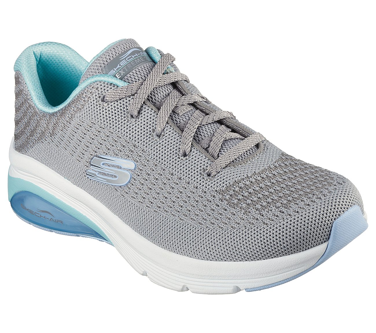 SKECH-AIR EXTREME 2.0-CLASSIC, GREY/MINT Footwear Lateral View