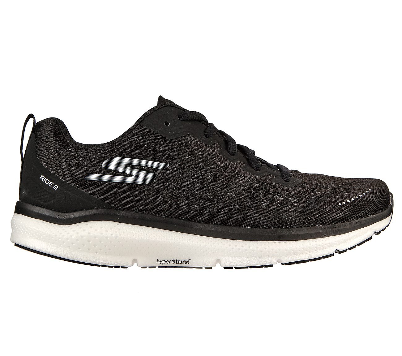 GO RUN RIDE 9 - RIDE 9, BLACK/WHITE Footwear Right View