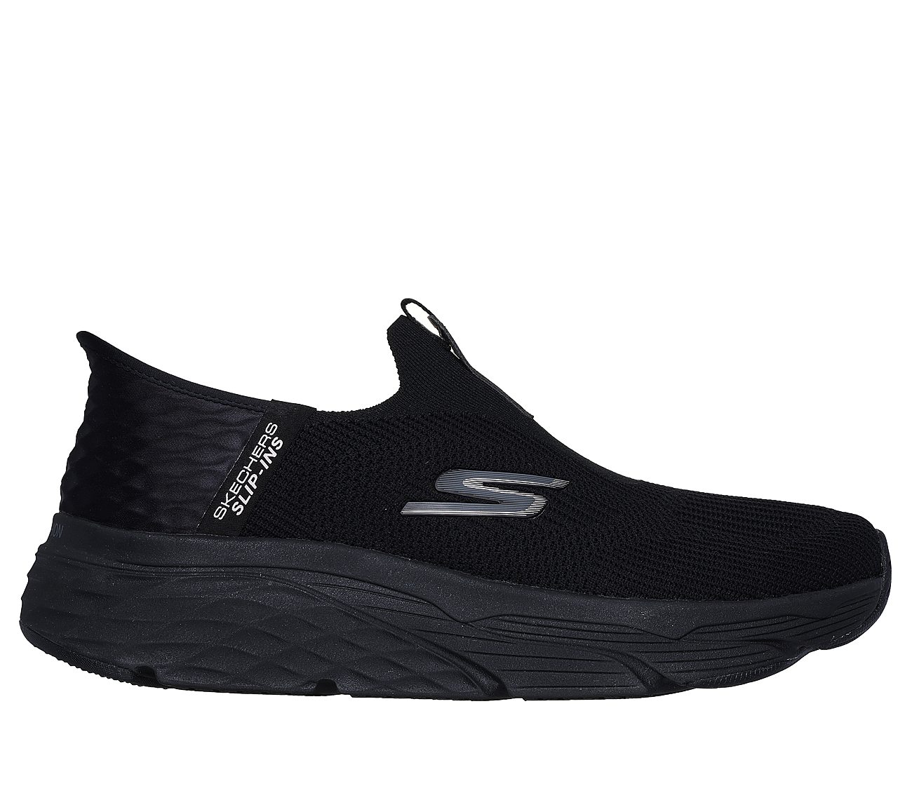 SKECHERS SLIP-INS: MAX CUSHIONING - ADVANTAGEOUS, BBLACK Footwear Lateral View