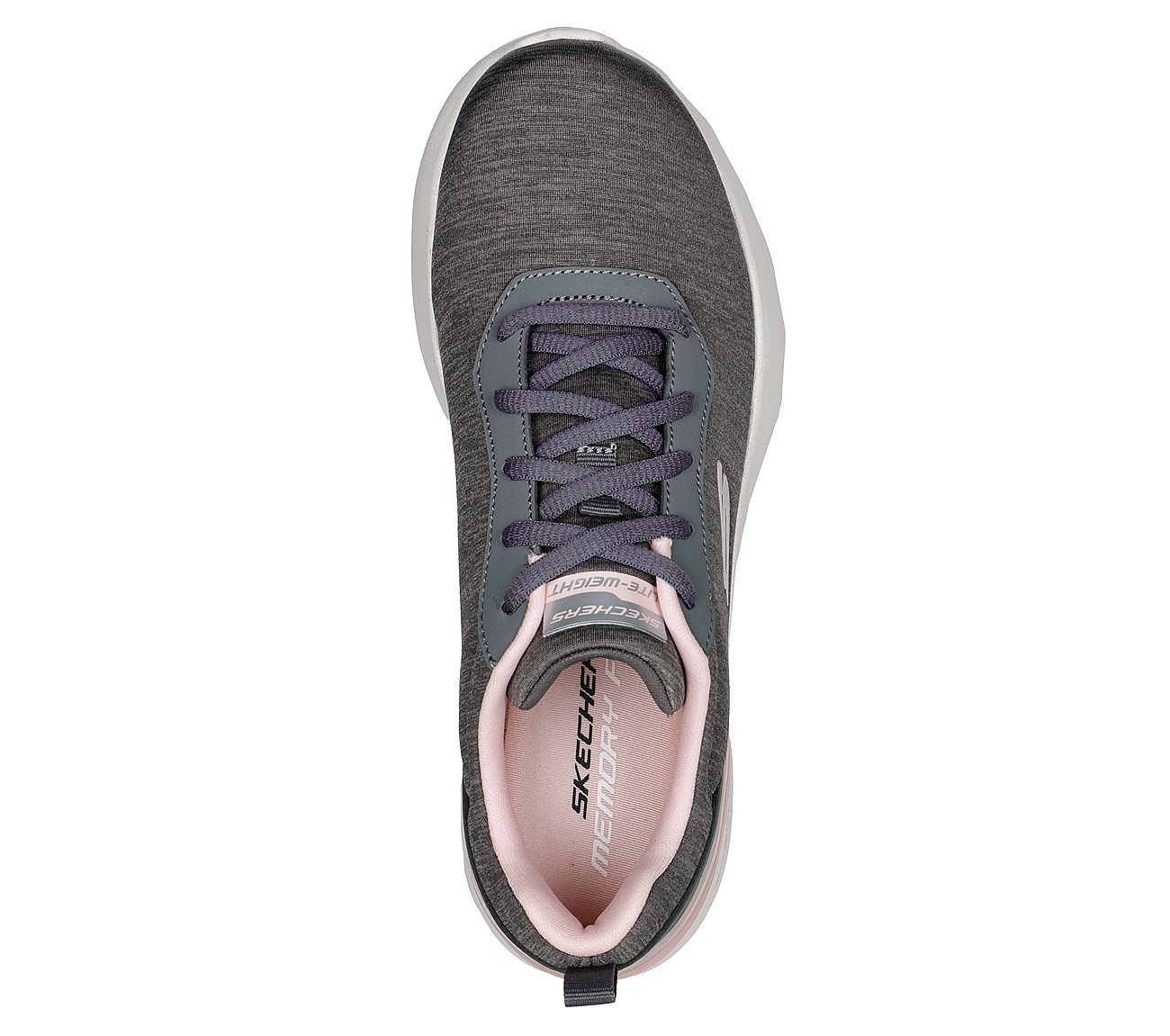 SKECH-AIR DYNAMIGHT-PURE SERE, CHARCOAL/PINK Footwear Top View