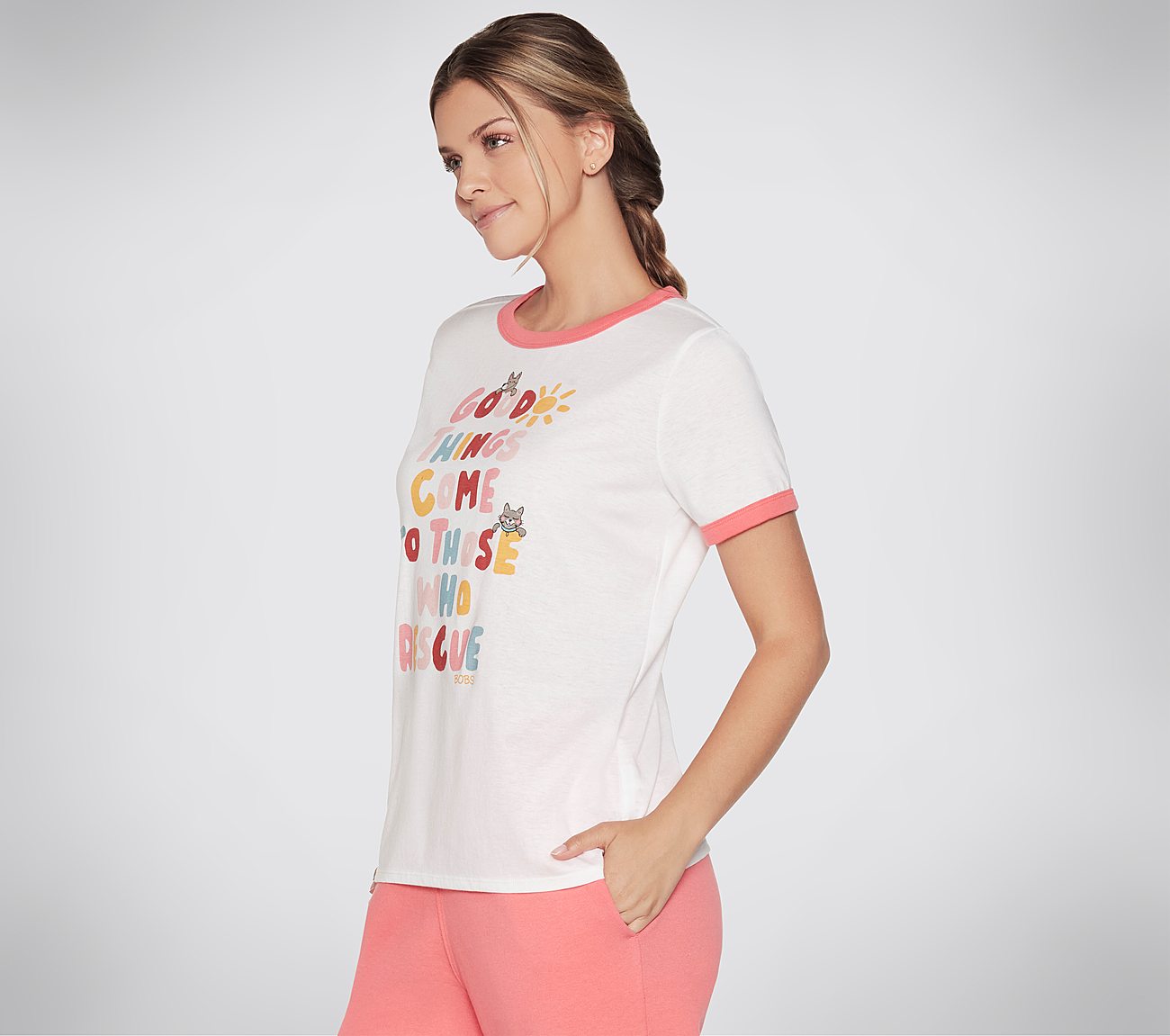BOBS GOOD THINGS RINGER T-SHIRT, WWWHITE Apparels Bottom View