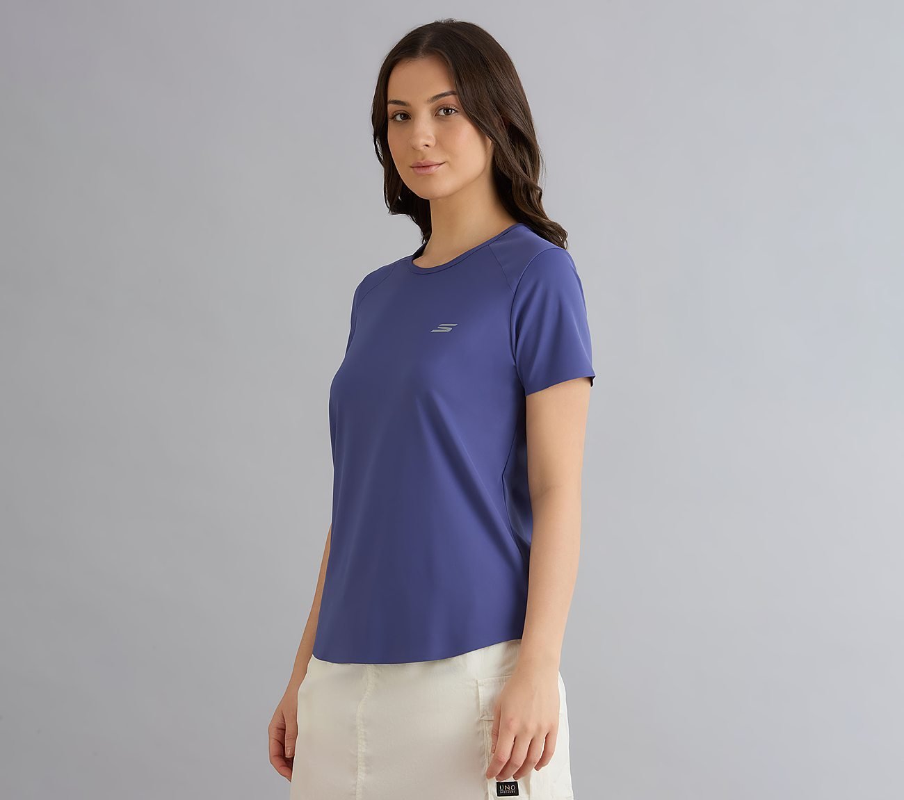 BONDED PERFORMANCE T-SHIRT, WHITE/PINK/PERIWINKLE Apparels Top View