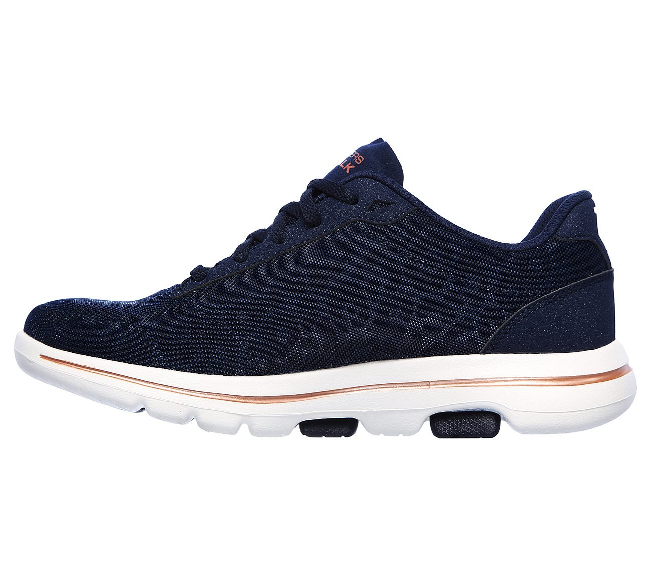 GO WALK 5 - WILD, NAVY/GOLD Footwear Left View