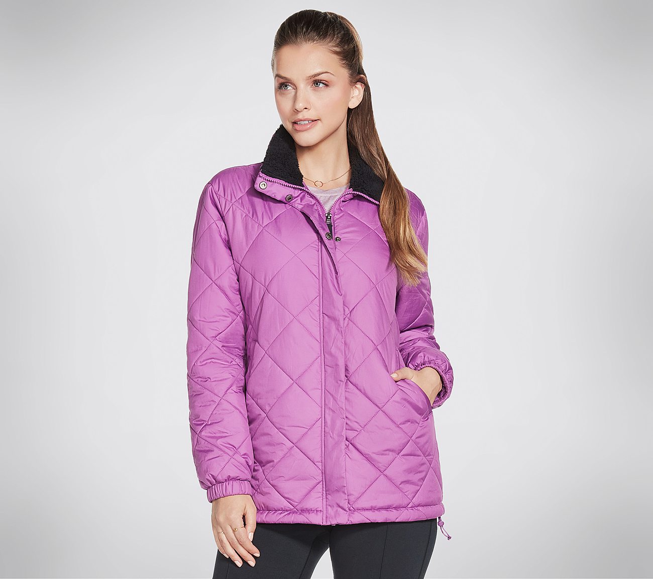  JOURNEY PUFFER JACKET, PURPLE/HOT PINK Apparels Lateral View