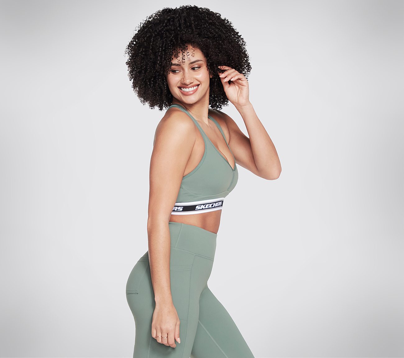 GOFLEX JACQUARD BRA, LIGHT GREEN Apparel Bottom View