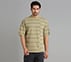 MISMATCH STRIPE PANEL TEE, TAUPE/SILVER