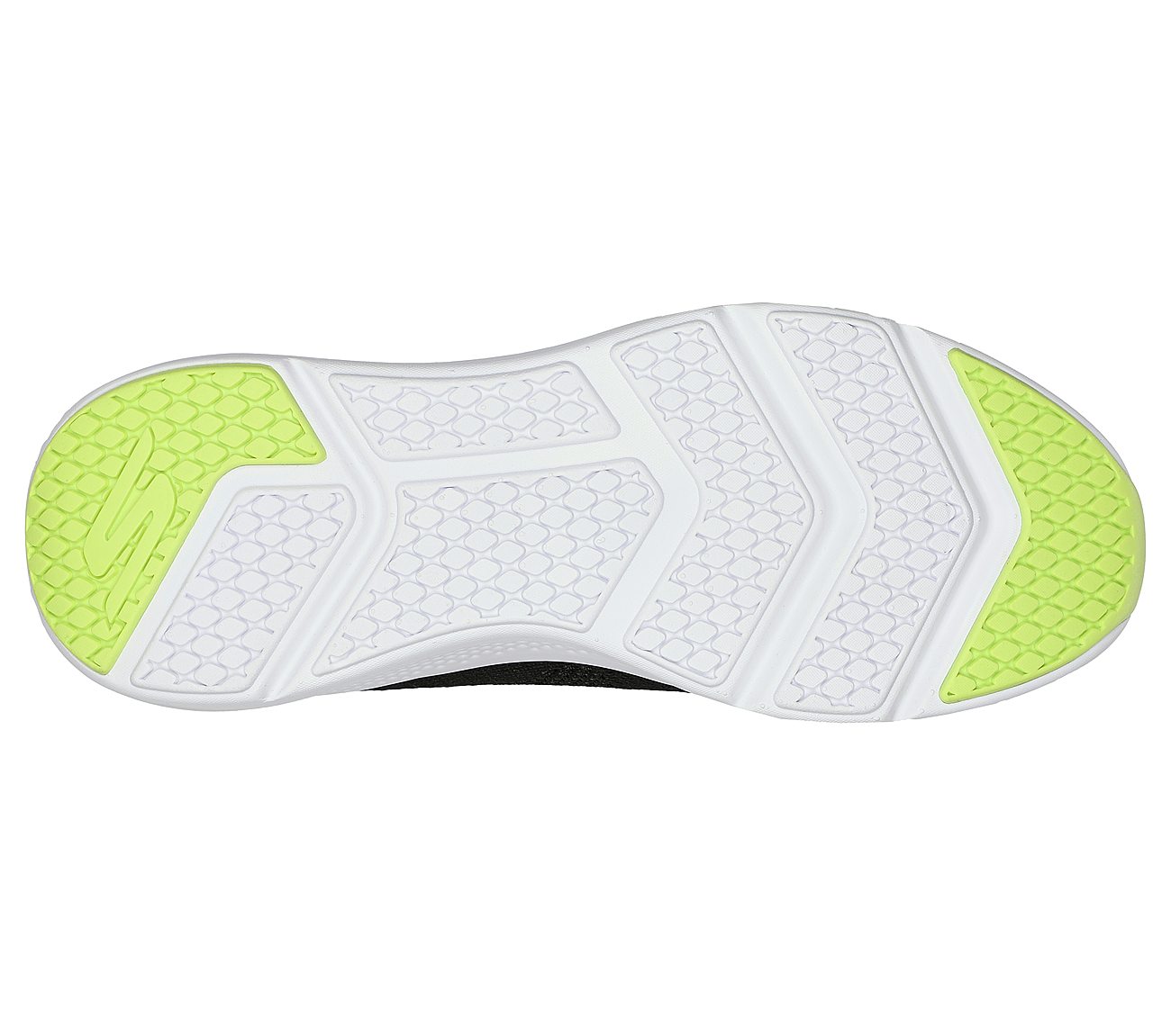 GO RUN ELEVATE, BLACK/LIME Footwear Bottom View