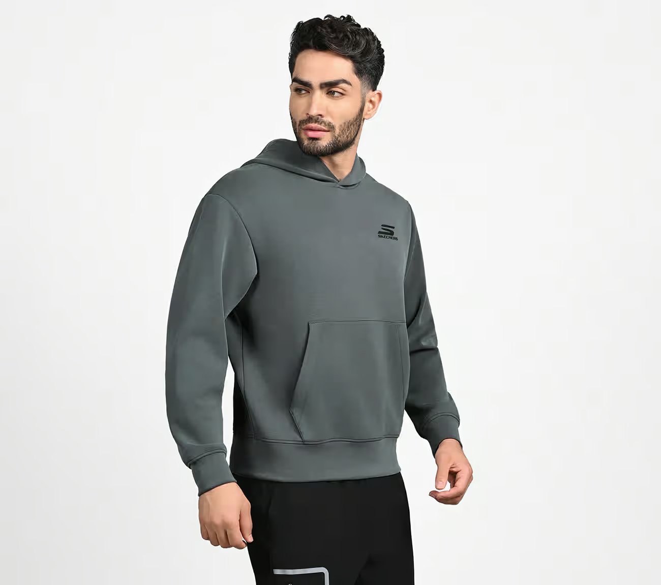 SKECHCLOUD ELEVATE HOODIE, BLACK/CHARCOAL Apparels Bottom View