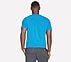 SKECHERS PERFORMANCE T-SHIRT, BLUE/GREEN Apparel Top View