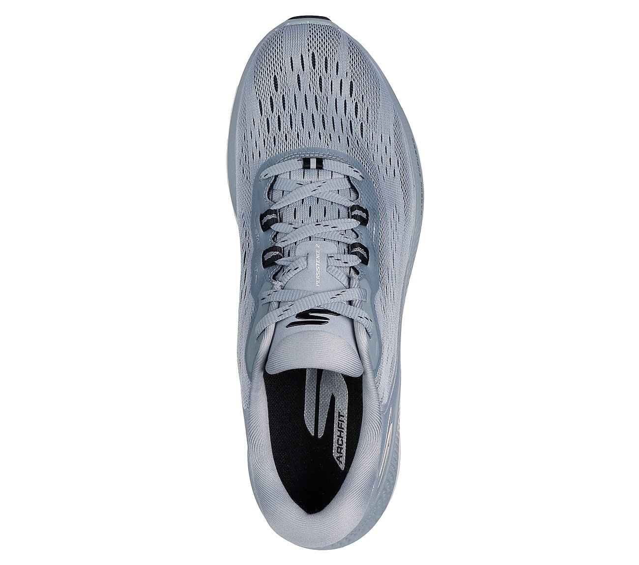 GO RUN PERSISTENCE 2, GGREY/BLACK Footwear Top View