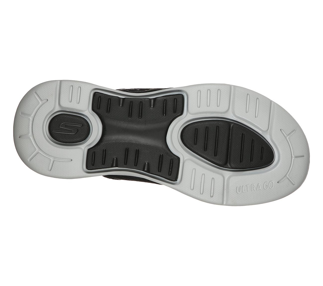 GO WALK ARCH FIT SANDAL, BLACK/GRAY Footwear Bottom View