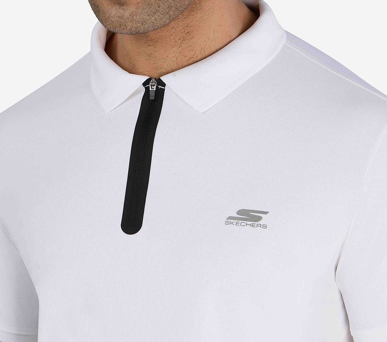 SS 1/4 ZIP POLO, WWWHITE Apparel Right View