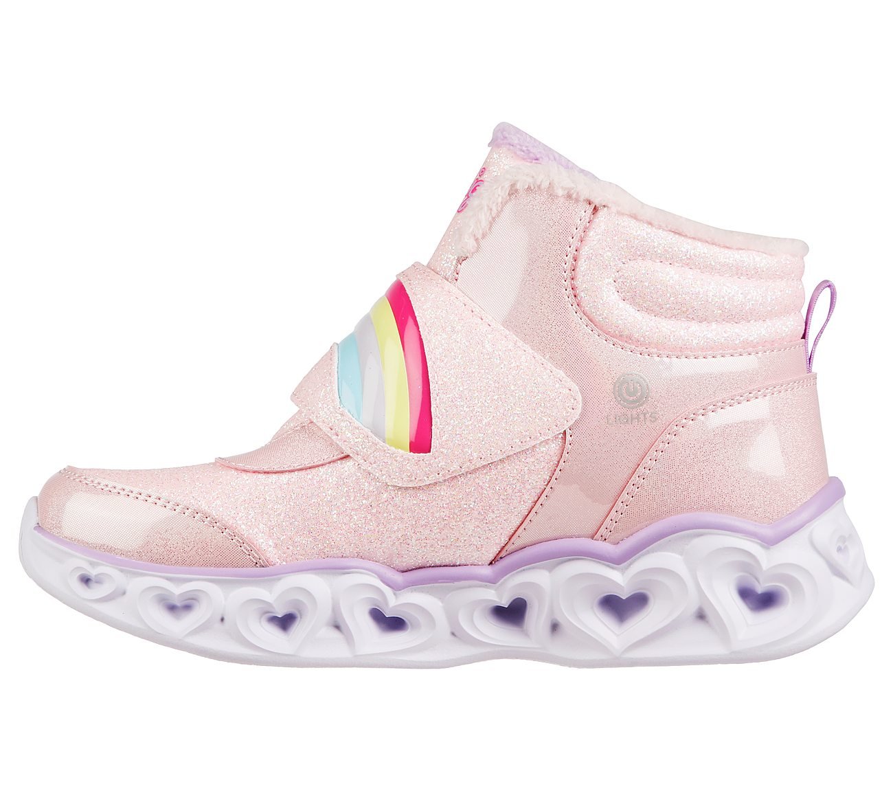 HEART LIGHTS-BRILLIANT RAINBO, PINK/LAVENDER Footwear Left View