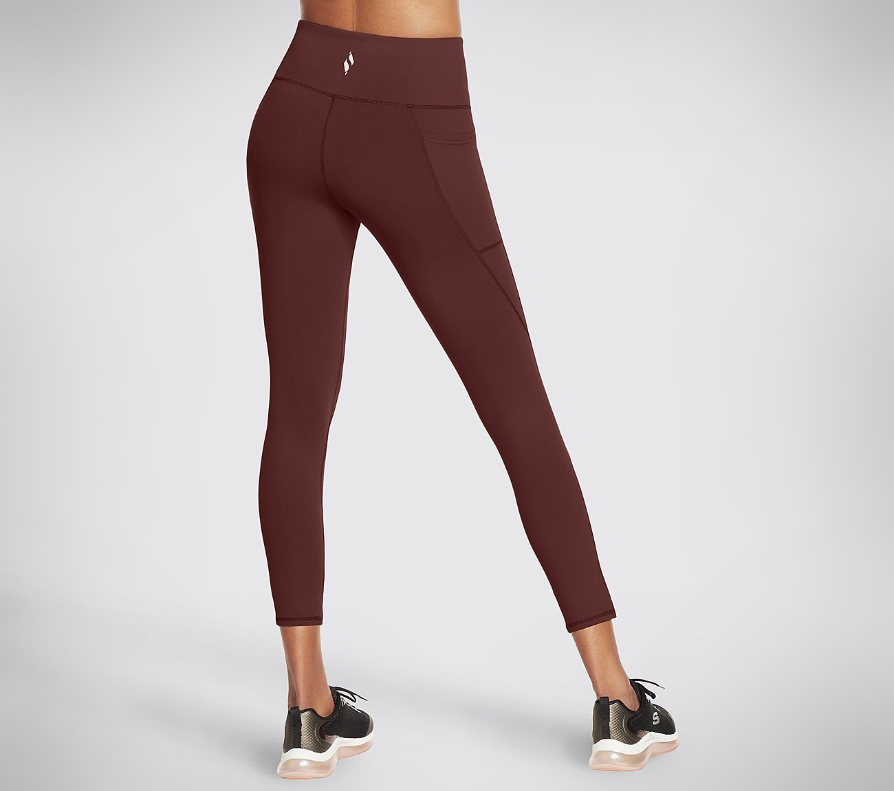 GOFLEX SLIT HW 7/8 LEGGING, BURGUNDY/BROWN Apparels Top View