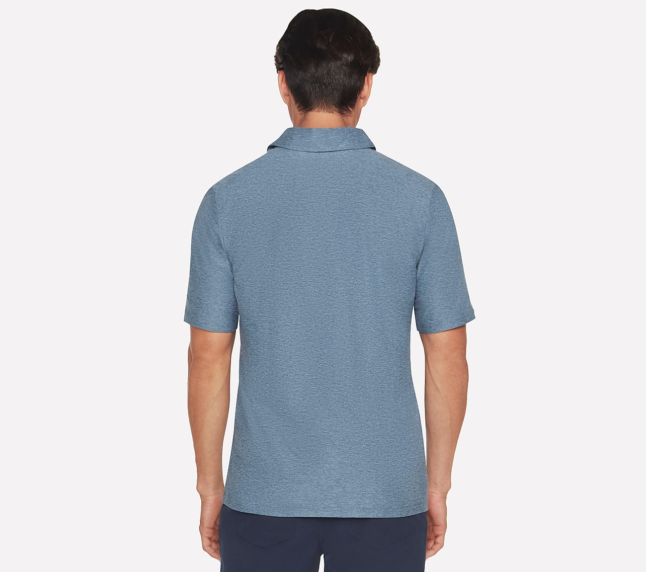 GODRI ALL DAY POLO, BLUE/GREY Apparel Top View