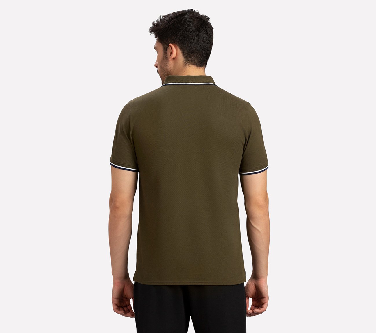 MULTI TONE TIPPING POLO, BROWN/SAGE Apparels Left View