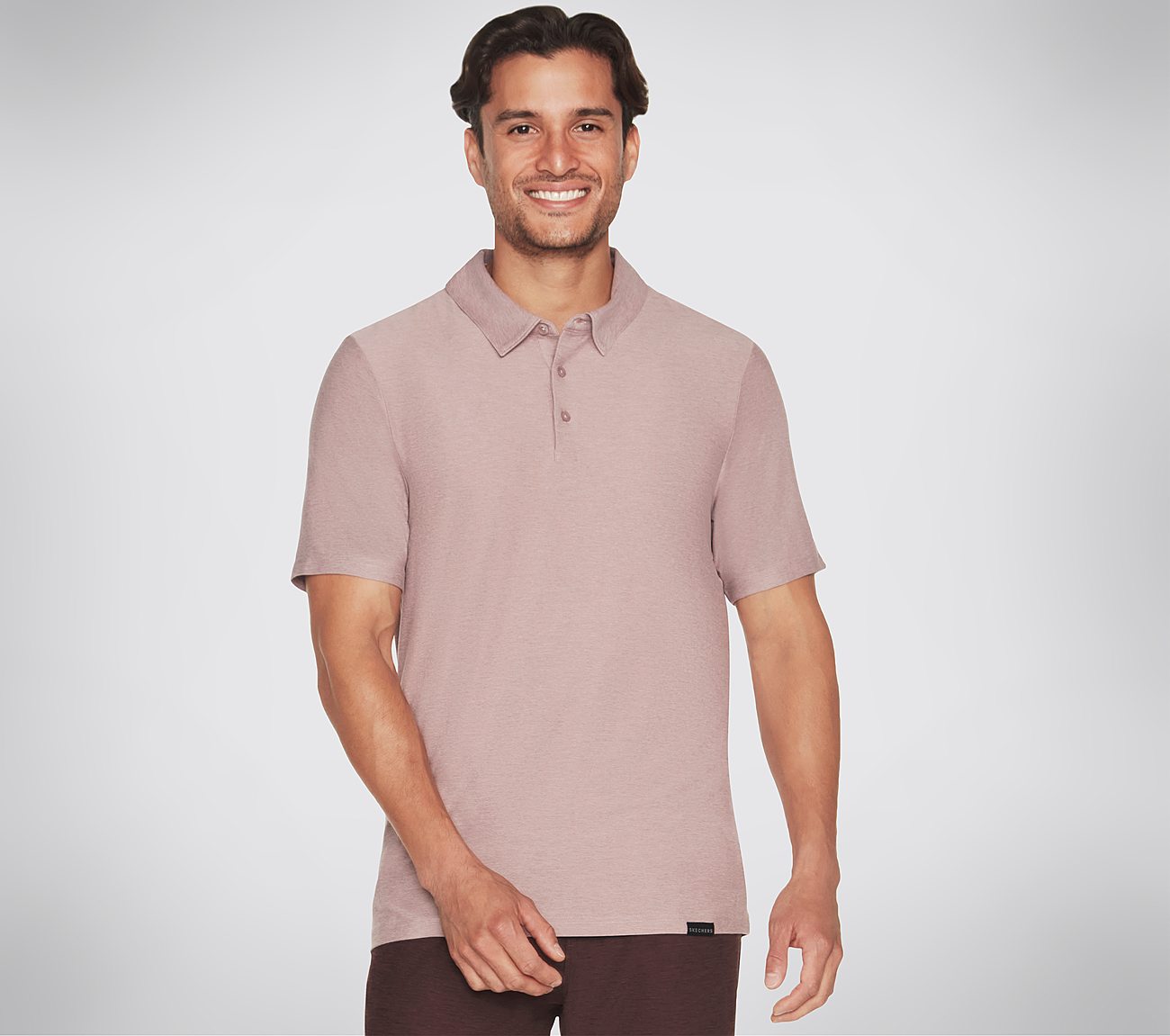 GODRI ALL DAY POLO, TAUPE/LAVENDER Apparels Lateral View