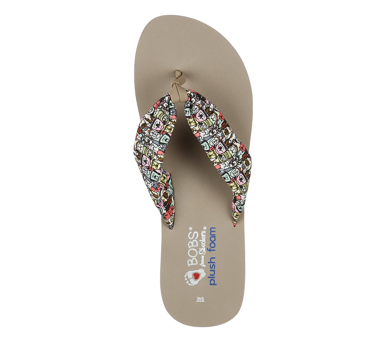 BOBS SUNSET - ENDLESS BEACH, TAUPE/MULTI Footwear Top View
