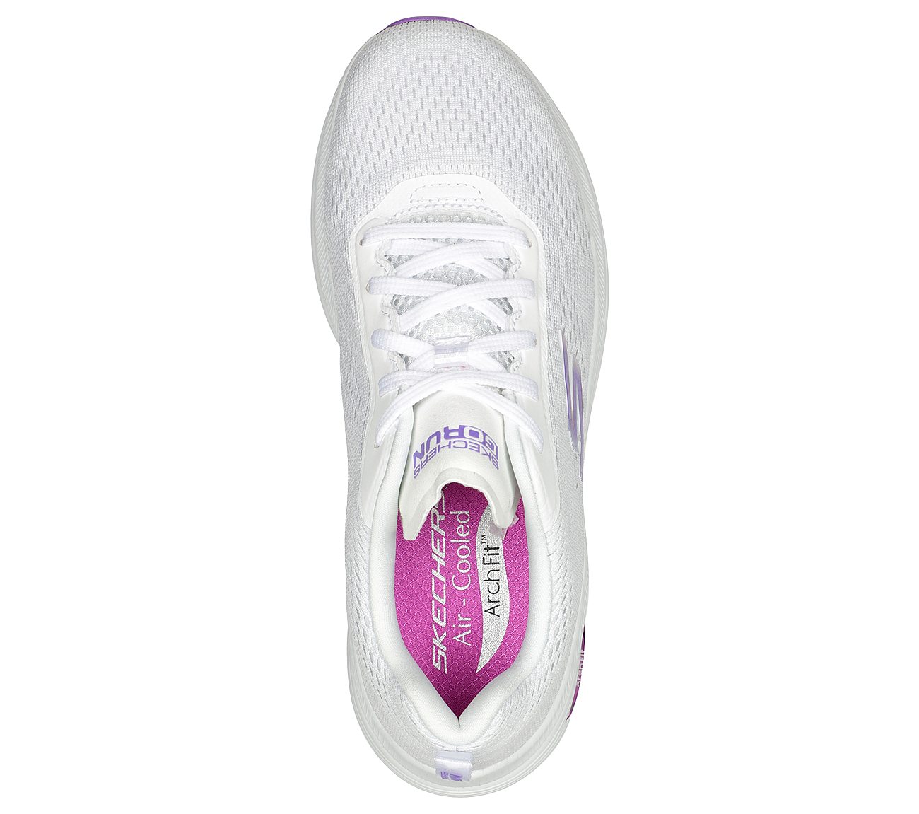 GO RUN ARCH FIT - SKYWAY, WHITE/PURPLE Footwear Top View