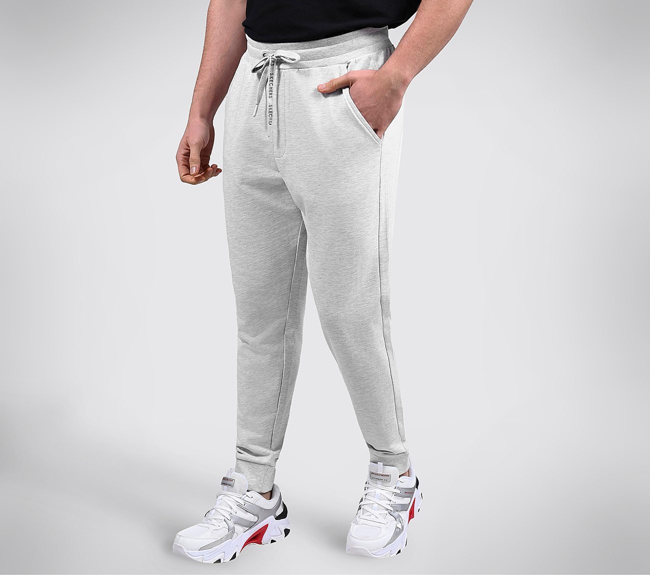 EARTH PEACE JOGGERS, OFFWHITE  MELANGE Apparel Bottom View